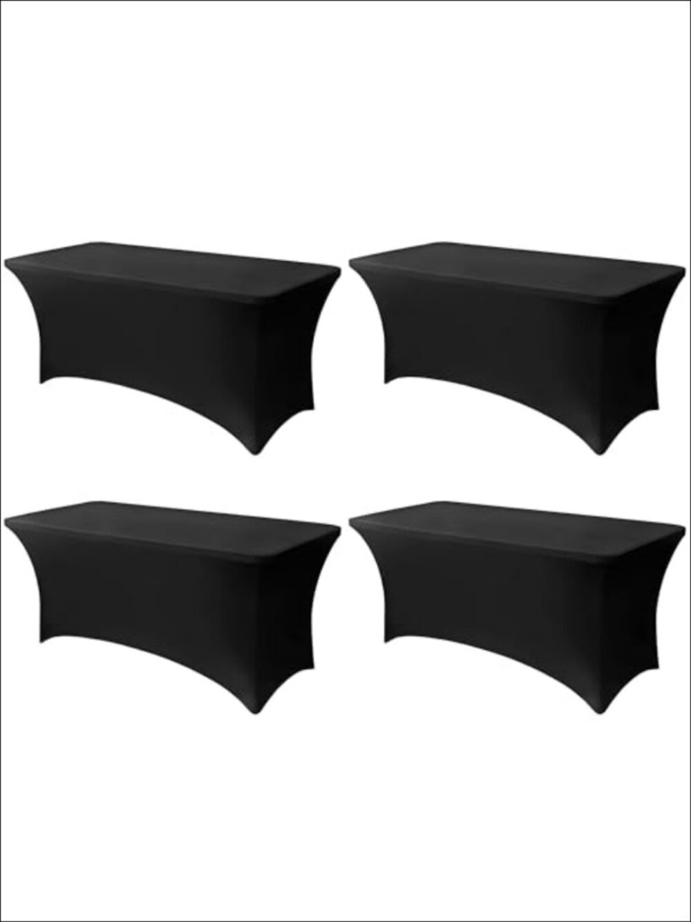 4 Pack Fitted Stretch Tablecloth 6FT Spandex Table Cover for Party Wedding